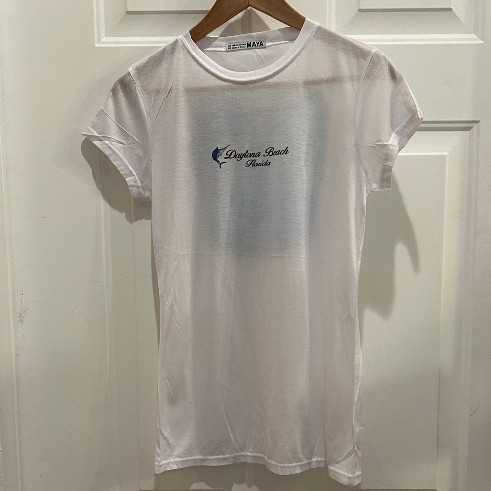 Maya White Daytona Beach Graphic Tee